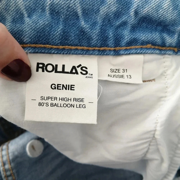 Rolla's Genie Super High Rise 80s Balloon Leg Jeans Stella Blue Size 31 (or 12) - Picture 11 of 16